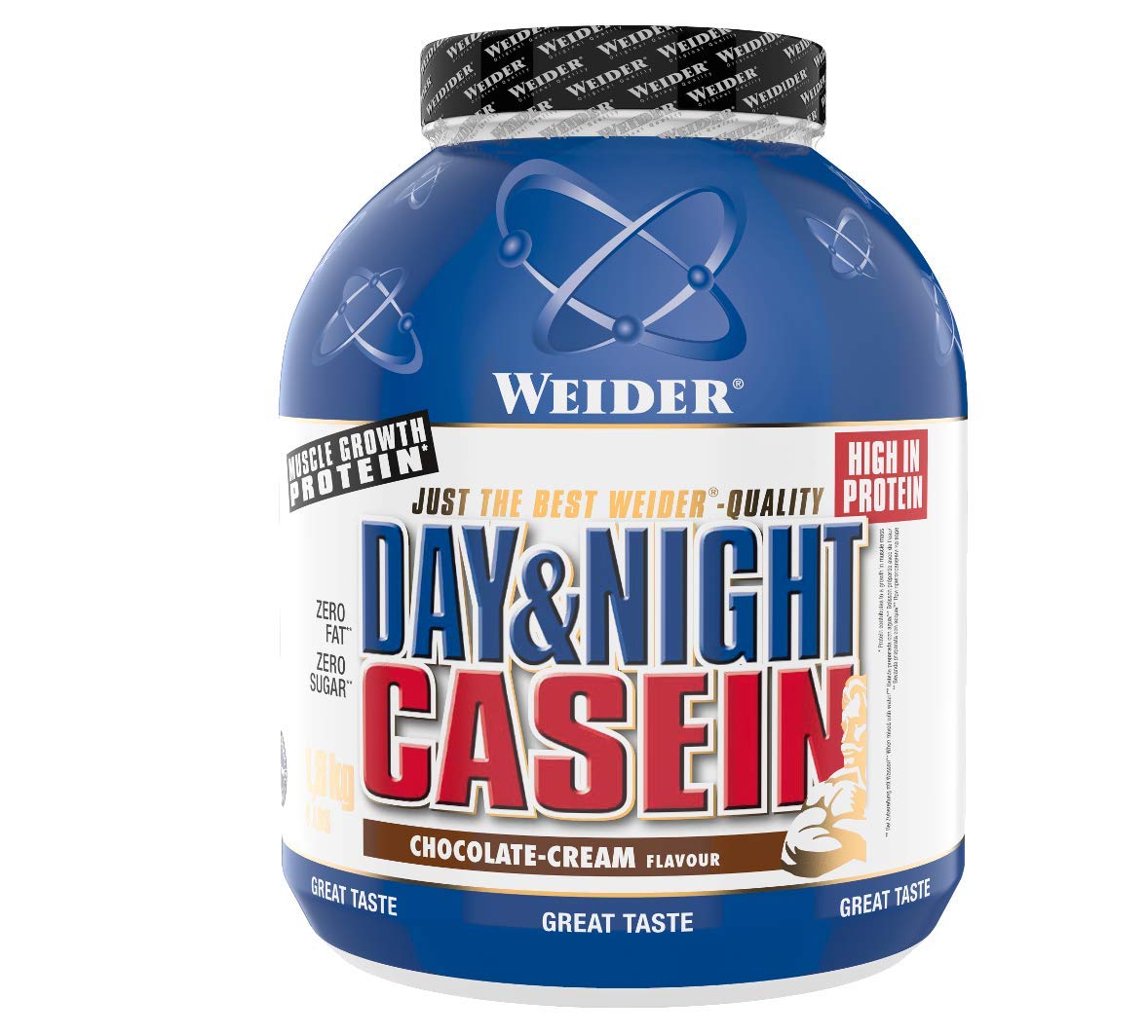 Weider Day & Night Caseina in Polvere Proteica, Crema al Cioccolato, Proteine ​​per la Costruzione Muscolare, Frullato Fitness 1.8 kg