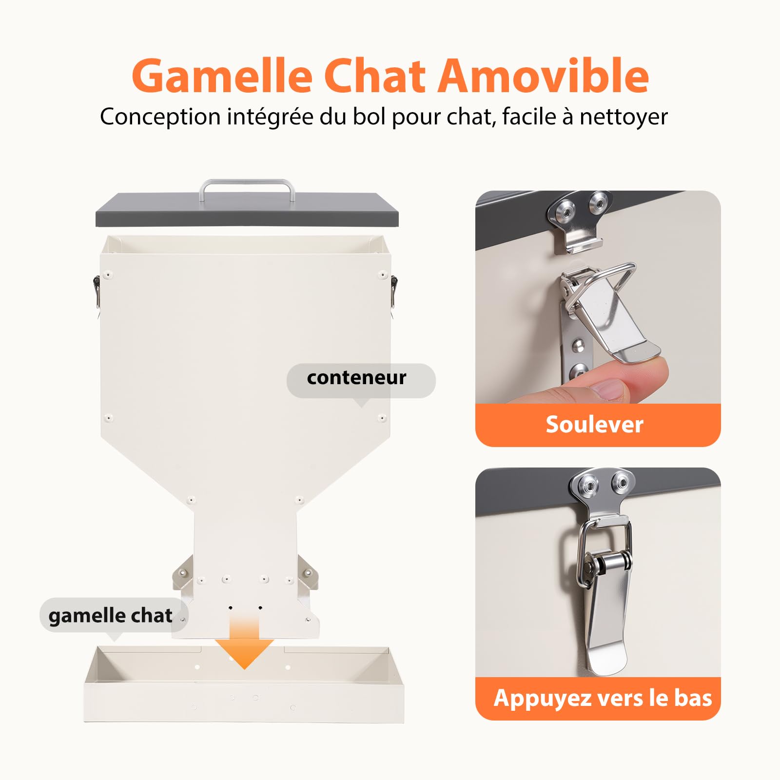 Distributeur Croquettes Chat Automatique, Gamelle Métal, 10L | Mangeoire à 2 Bols, Pour Plusieurs Chats et Petits Chiens, Solide, Simple à Nettoyer