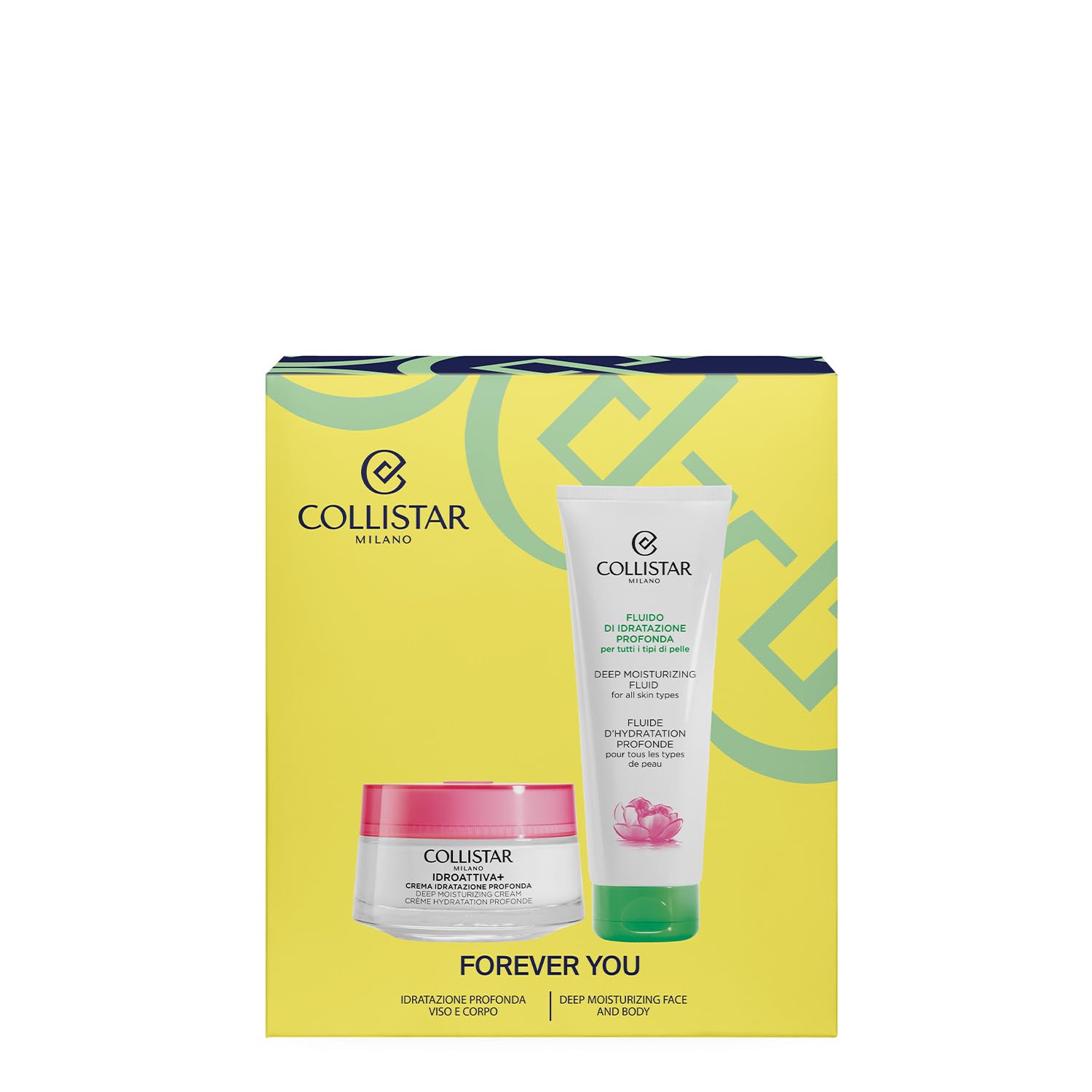 Collistar Cofanetto Viso, Crema Idratazione Profonda 50 ml + Fluido Idratazione Profonda 100 ml, Set Regalo Idratante e Protettivo, Formula Vegan