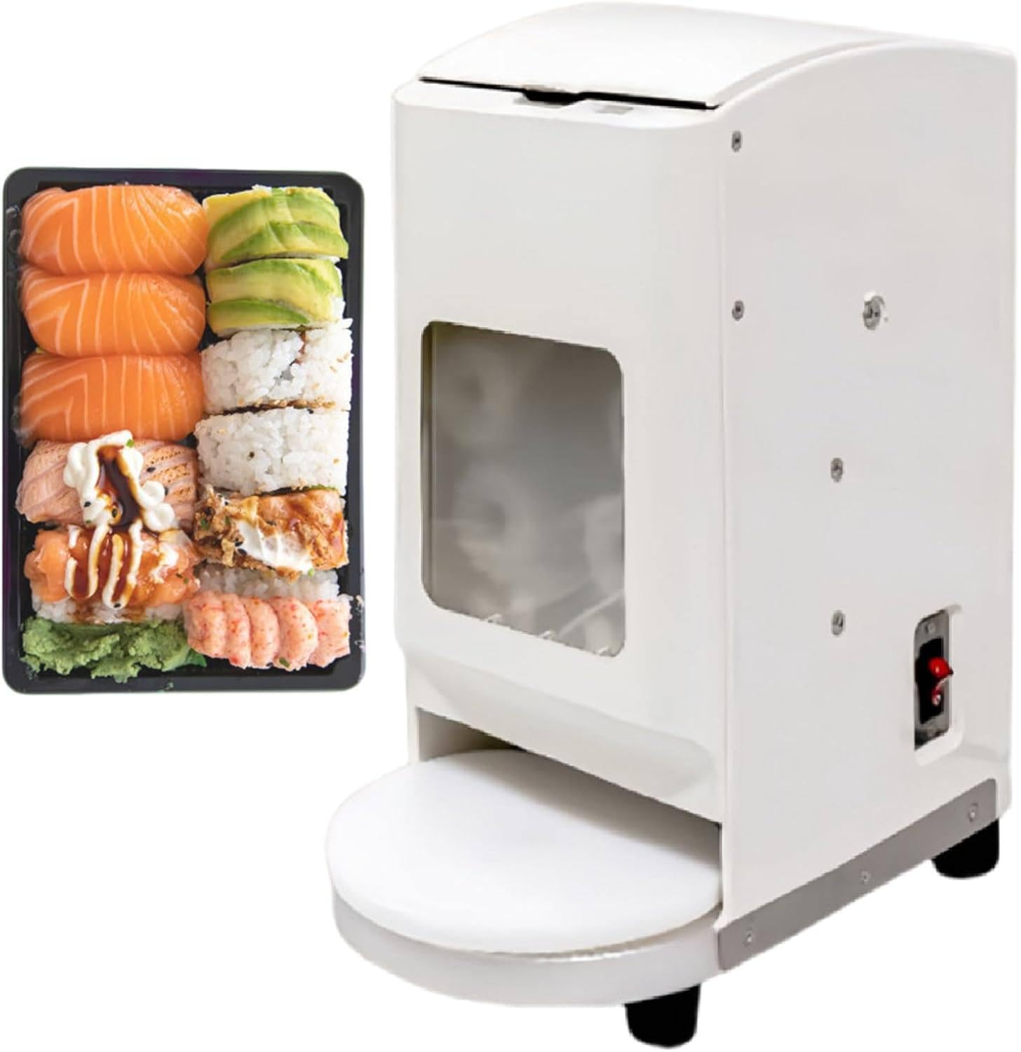 YXYLJOZ Commercial Automatic Sushi Maker Onigiri Rice Ball Machine with Adjustable Density Turntable, Smart Sensor For Sushi Bars, Food Trucks, Catering 22g