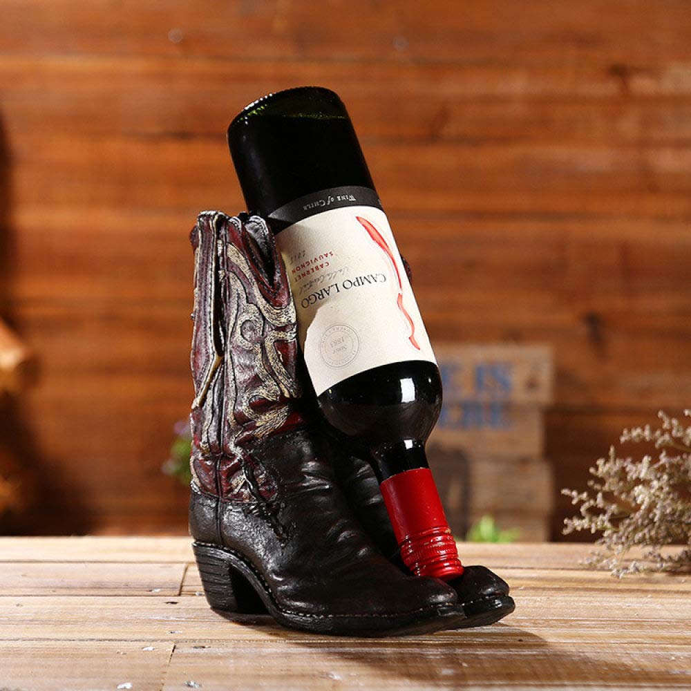 Petite statue range-bouteille en résine style rétro pour déco maison