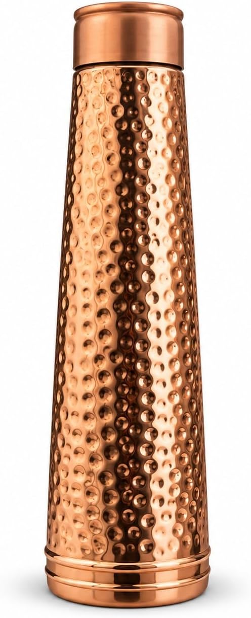 Copper Water Bottle for Drinking Water 1 Liter 100% Pure Copper Bottle, Elephant Engraved Design, Ayurvedic Handcrafted, Leak-Proof, BPA-Free, 34 oz for Yoga, Office & Gifting image 3