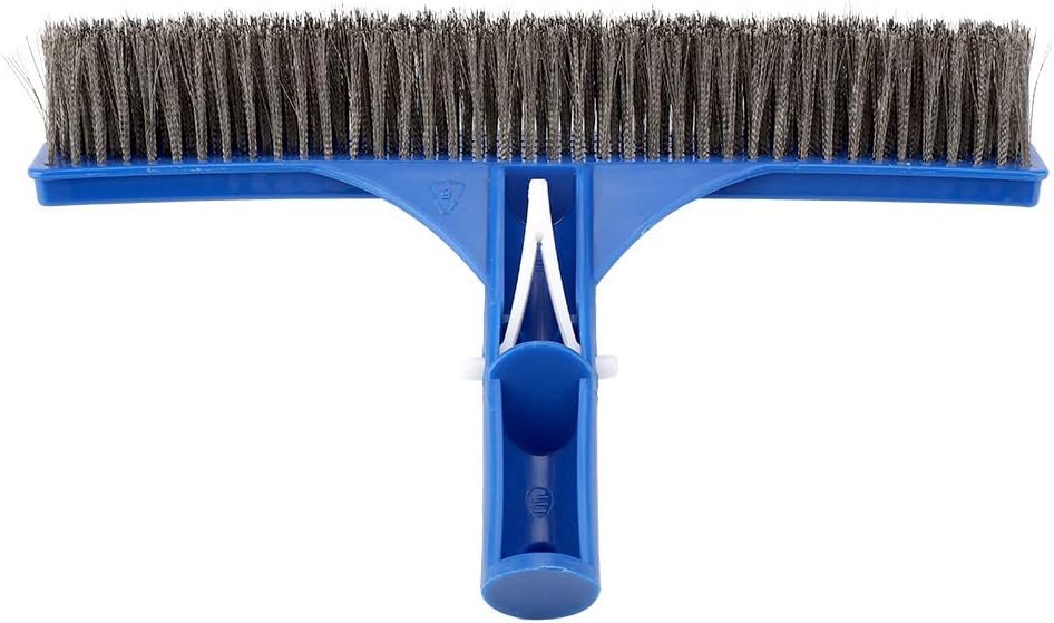 Swimming Pool Stainless Steel Pool Brush 10" Strong Aluminium Swimming Pool Cleaning Brush Cleaning Brushes with EZ Clips for Walls Tiles Floors
