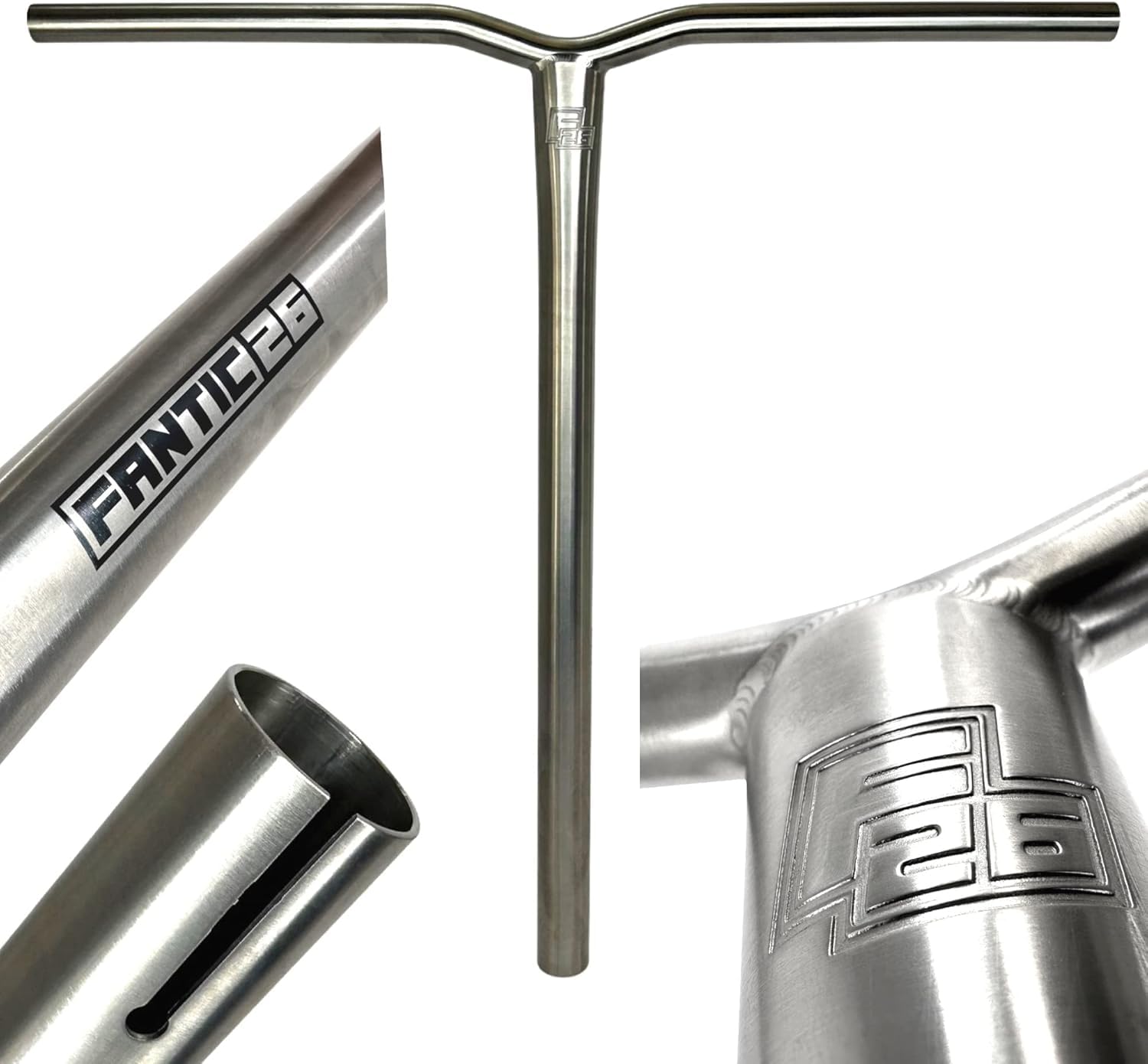 Fantic26 Keto Themis Barre de trottinette en titane I Trick I Pédalier I Trottinette I Guidon I Extrêmement léger I Freestyle I Professionnel I SCS I HIC I Hauteur 55-70 cm I Guidon de rechange
