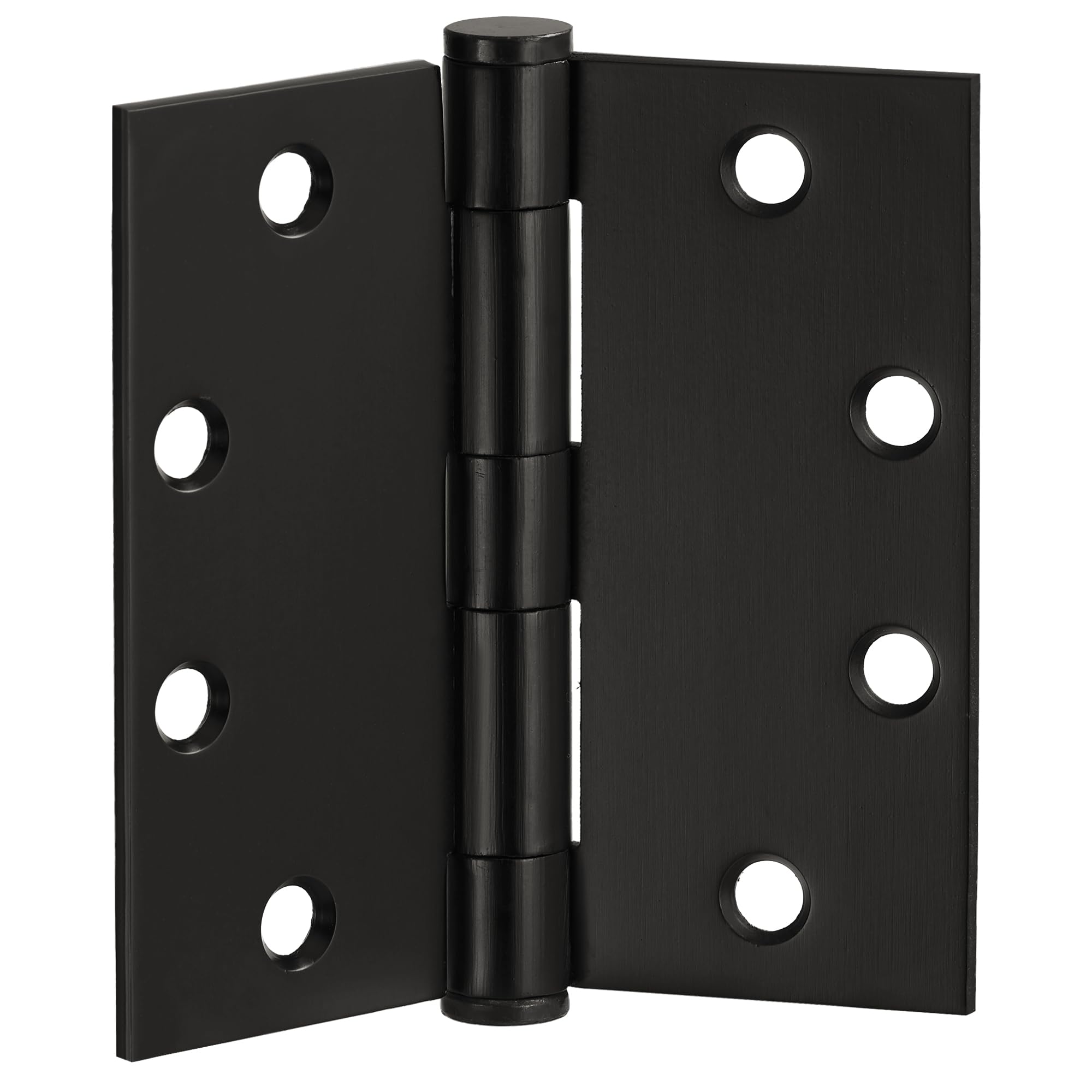 Bisagras de puerta para puertas interiores, paquete de 12 unidades, 4.5 x 4.5 pulgadas, bisagra de puerta cuadrada de acero, bronce aceitado, se adapta a puertas estándar, Design House 189852