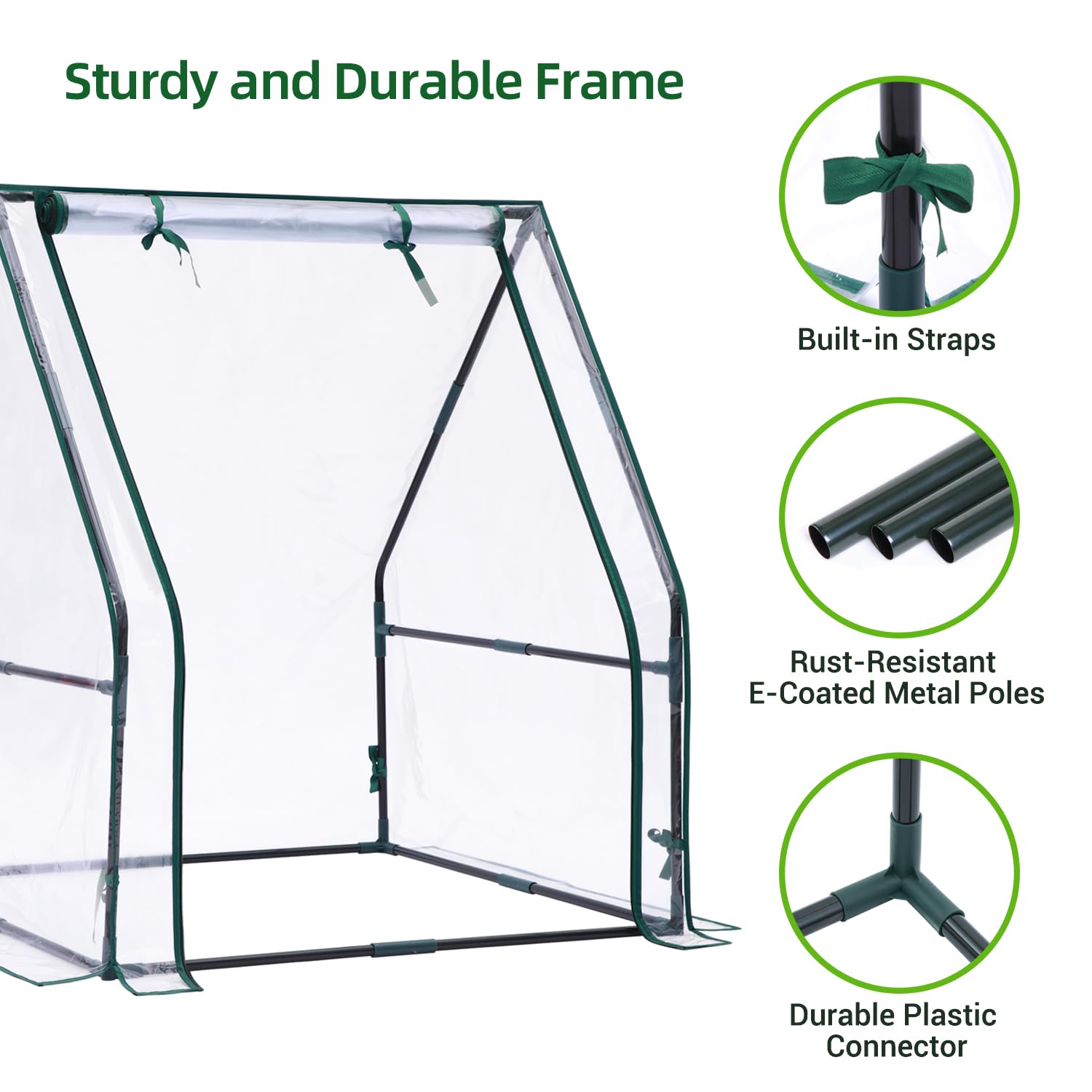 Ohuhu Mini serra portatile trasparente: tavolo verde con cuscinetto impermeabile per piccole piante, germinazione e piantine, 91,4 x 91,4 x 106,7 cm, accessorio per piantine