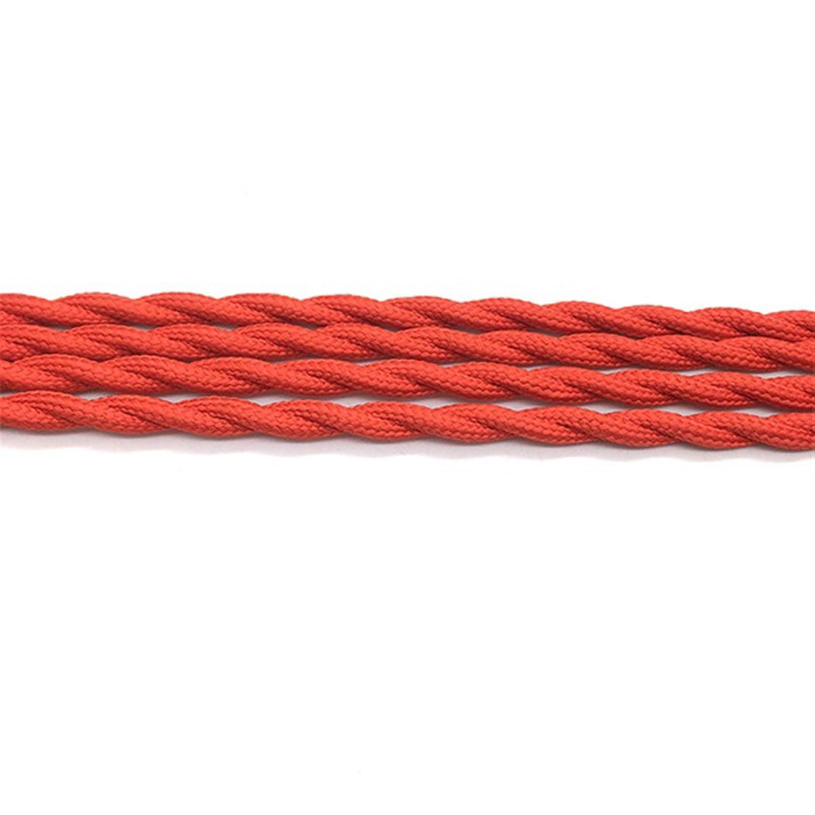 fil textile torsadé, Câble d'alimentation 3 conducteurs 0,75 mm² multicolore, plusieurs(RED,20m)