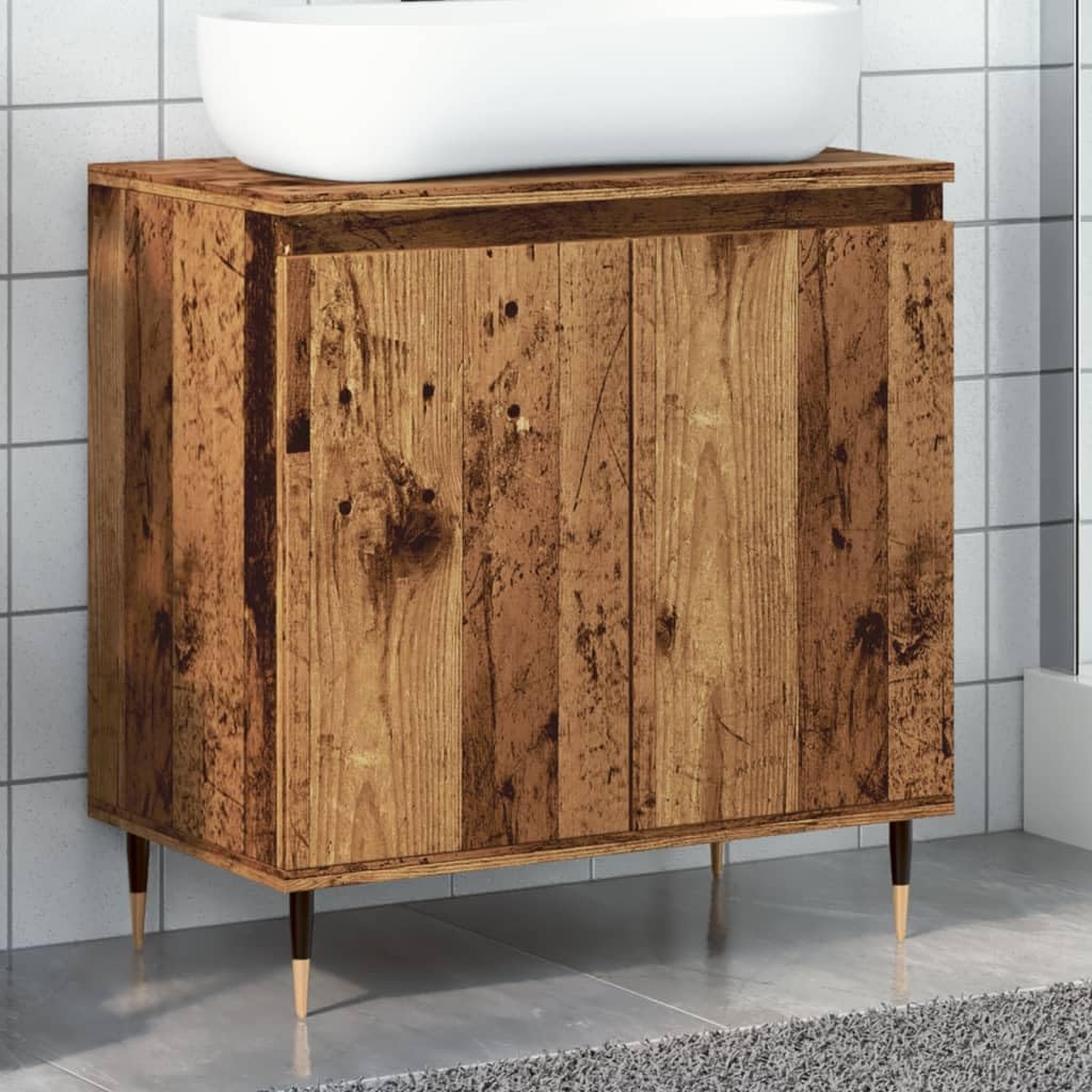 ShGaxin Szafka łazienkowa Drewno inżynieryjne w wieku 58x33x60 cm, meble łazienkowe, meble szafowe, pomocnicza szafka łazienkowa, mała szafka857214