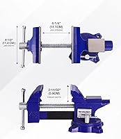 Vista 4 de WORKPRO Tornillo de banco, tornillo de 4-1/2" para banco de trabajo, tornillo de combinación de utilidad para tubería y hogar, tornillo de banco