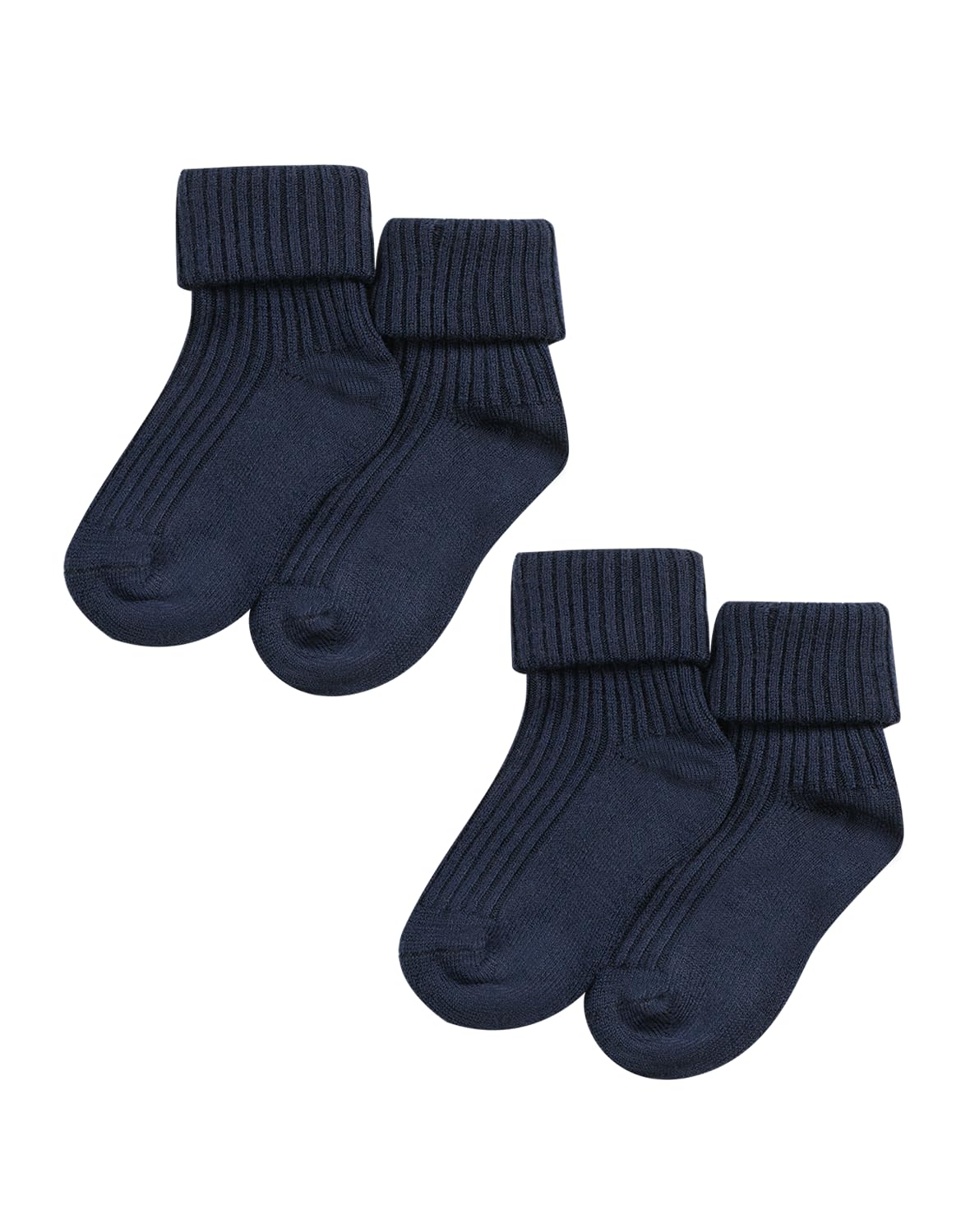 Dilling Baby Merino Wool Socks (Pack of 2), navy, 11-14
