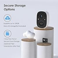 Vista 7 de GMK Cámaras de seguridad inalámbricas para exteriores, visión nocturna a color 2K, detección de movimiento AI, conversación de 2 vías, funciona