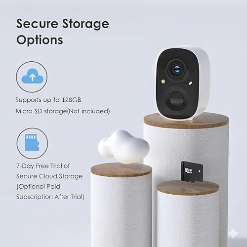 Vista 7 de GMK Security Cameras Wireless Outdoor, 2K Color Night Vision AI Motion Detection 2-Way Talk Battery Powered WiFi Home Indoor Camera IP65