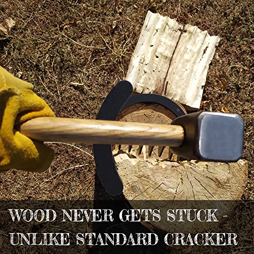 Grillmer Patented Half Ring Kindling Splitter Xl【Upgraded In 2022】 Split Wood Better Than Any Axe | Wood Splitting Wedge | Manual Log Splitter | Easy Way To Make Firewood #TOP3