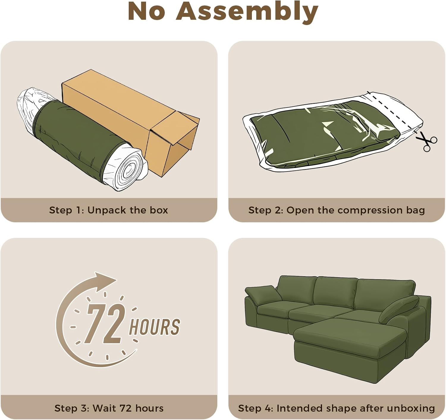 Cloud Sectional Couches 78.8" Loveseat Sofa Deep Seat Modular Sectional Couch Comfy Boneless Couch for Living Room & Bedroom Bouclé Fabric Green