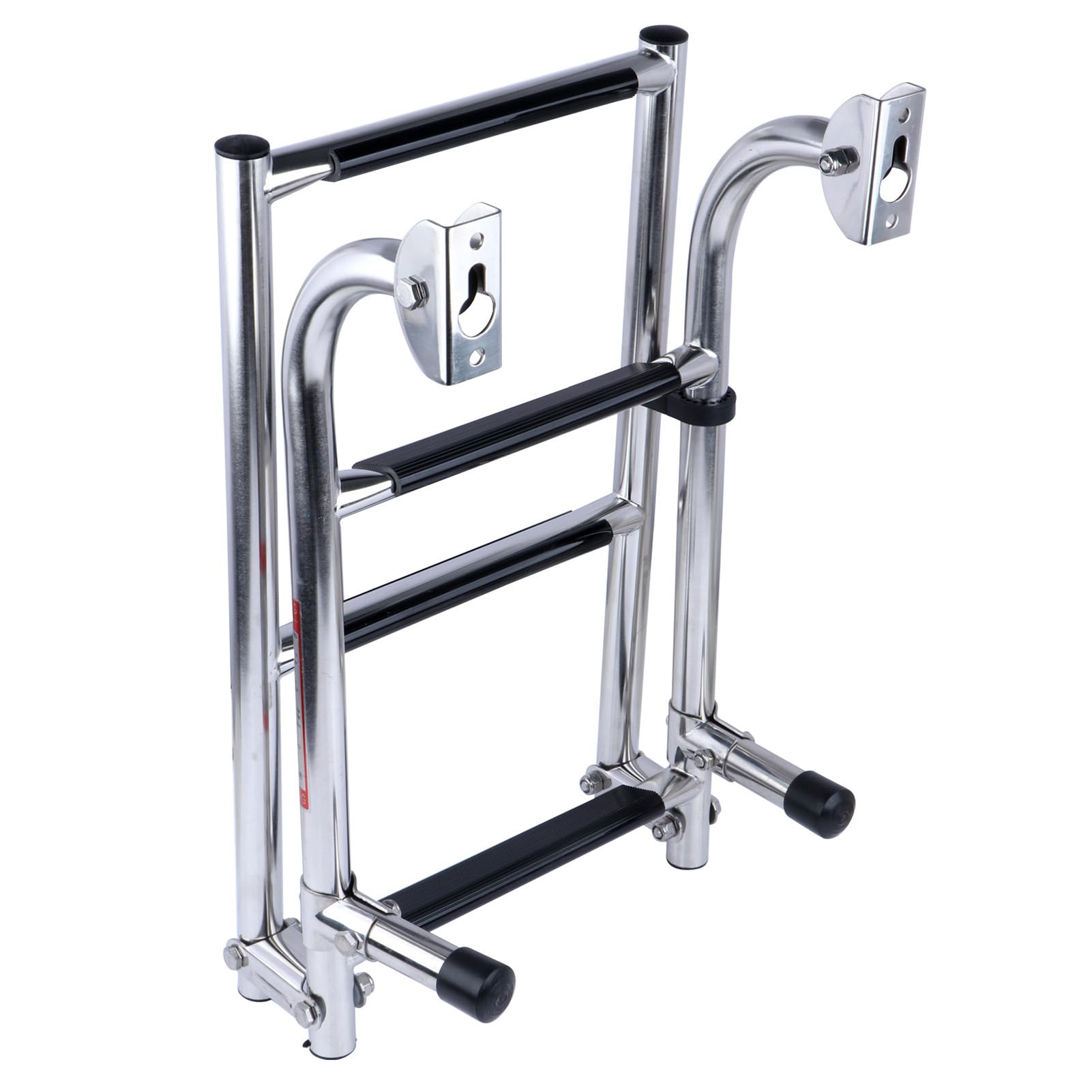 JXYQ Pontoon Boat Ladder, Stainless Steel 3/4 Step Telescoping Boat Boarding Ladder with Wide Steps, Folding Boat Swim Ladder, Dock Ladder with Hand Railings,Silver,4 Step (Silver 4 Step)