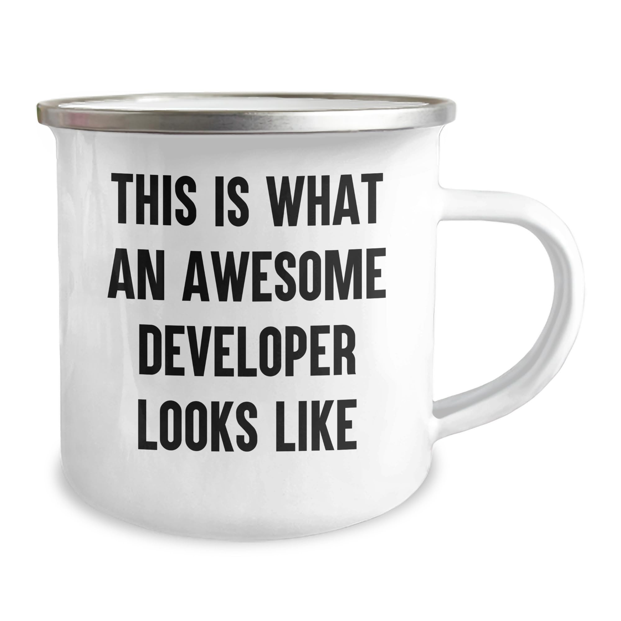 Funny Developer Gifts for Birthday Camping Mug - This Is What An Awesome Developer Looks Like
