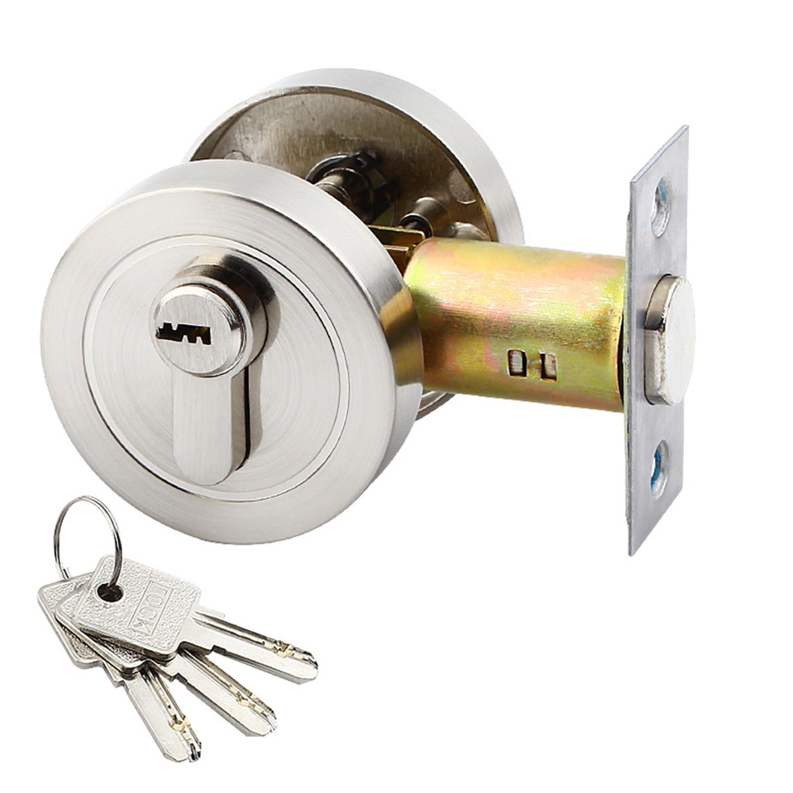 Kalttoy Silver Stylish Single Cylinder Deadbolts Stainless Steel For 35 50Mm Door Entry Suitable For Various Interior Space Hotel Door