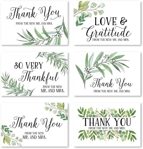 Miniatura 3 de 50 tarjetas de consejos de boda Gold Greenery Well Wishes, 24 tarjetas de boda de agradecimiento, libro de invitados de boda alternativo, juegos de