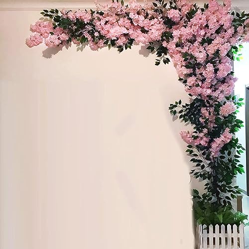 Miniatura 3 de KLgeri Flores artificiales grandes árboles de cerezo en flor de seda para bodas, ramas, tiendas, jardines, paredes de fondo grandes, decoración del
