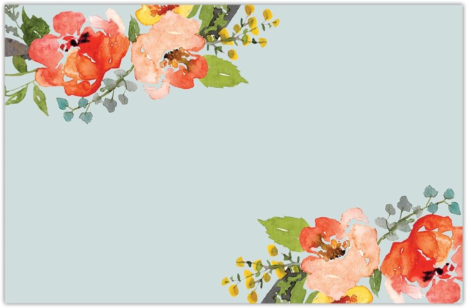 DB Party Studio Paper Placemats 25 Pack Elegant Floral Disposable Table Dining Place Mats Bridal Baby Shower Events Birthday Parties Anniversary Party Planning Place Setting Decor 17" x 11" Placemat