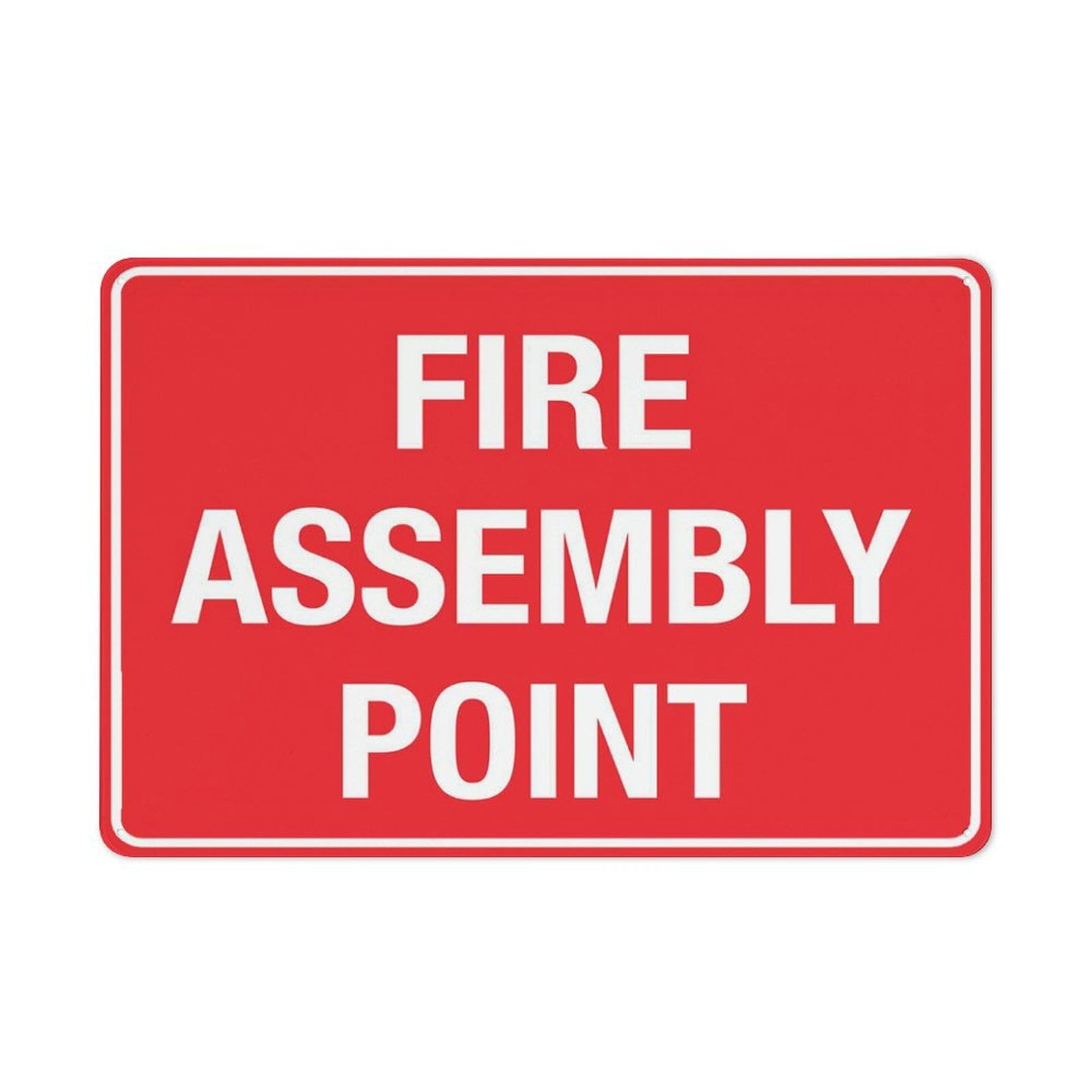 Peiyeety A04 Fire Assembly Point Sign 12X16 Inches Metal Sign, Rustproof Aluminum, Multicolor