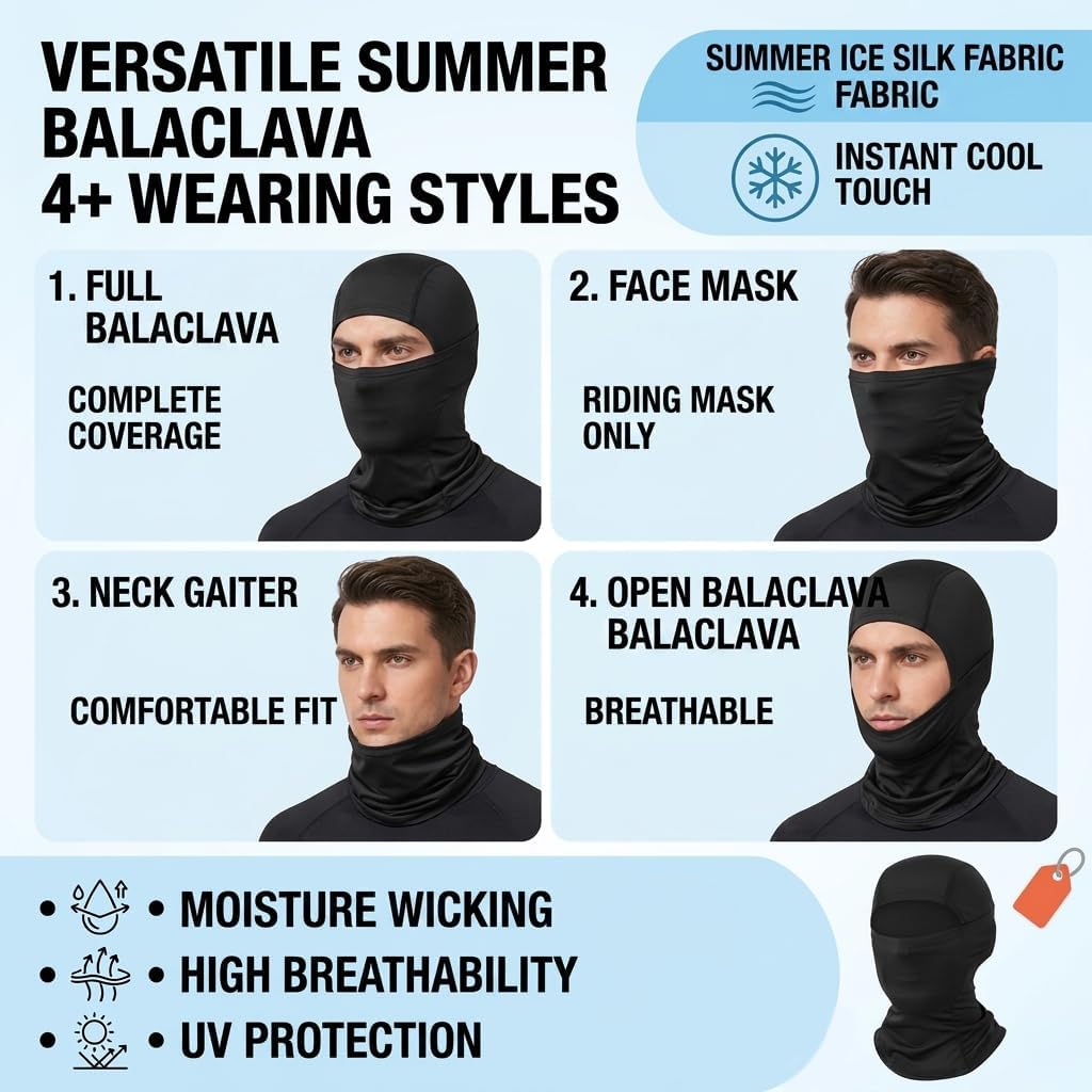 Balaclava Ski Mask Motorcycle Face Mask Summer Cooling
