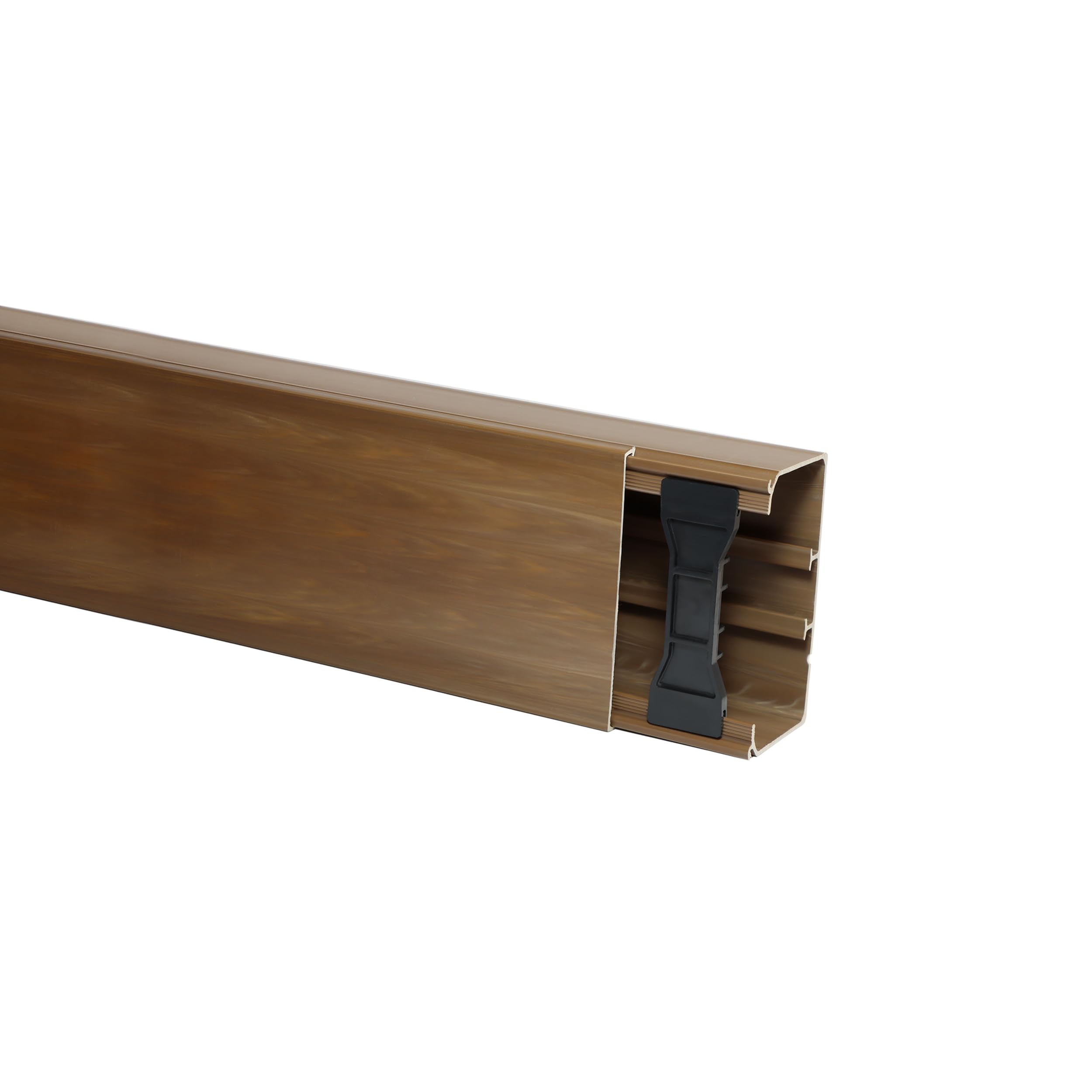 KOMIB 110 x 60 mm Kabelkanal /4 Farben/Kabelschacht / (mit Montagelochung im Boden) / je Stange 2 Meter (Braun (Holz Design), 2 x 2M = 4m)