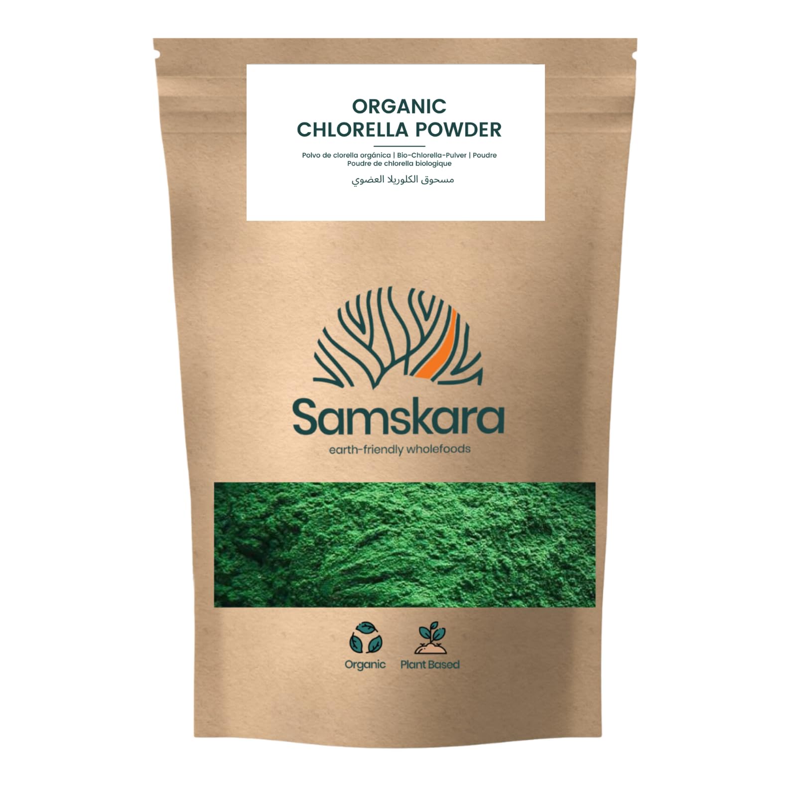 Samskara Tribe Chlorella Orgánica en Polvo | Superalimento Rico en Nutrientes | Alto en Clorofila Natural y Proteína Vegana | No GMO, Sin Gluten | 1 kg x 1 Paquete