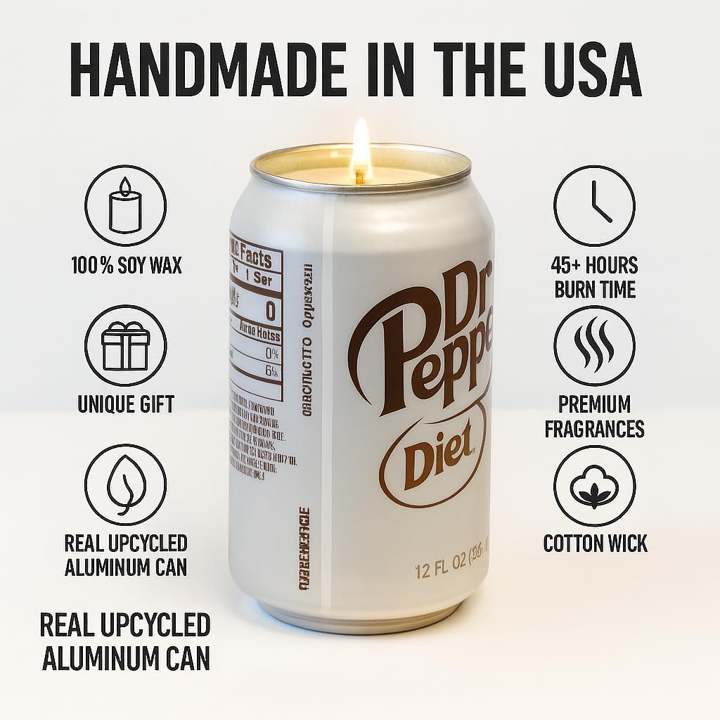 Diet Doctor Pepper Soda Can Candle, Smells Like The soda, Birthday, Holiday Christmas Gift Idea, Unique Candle, Fun Candles - Image 4