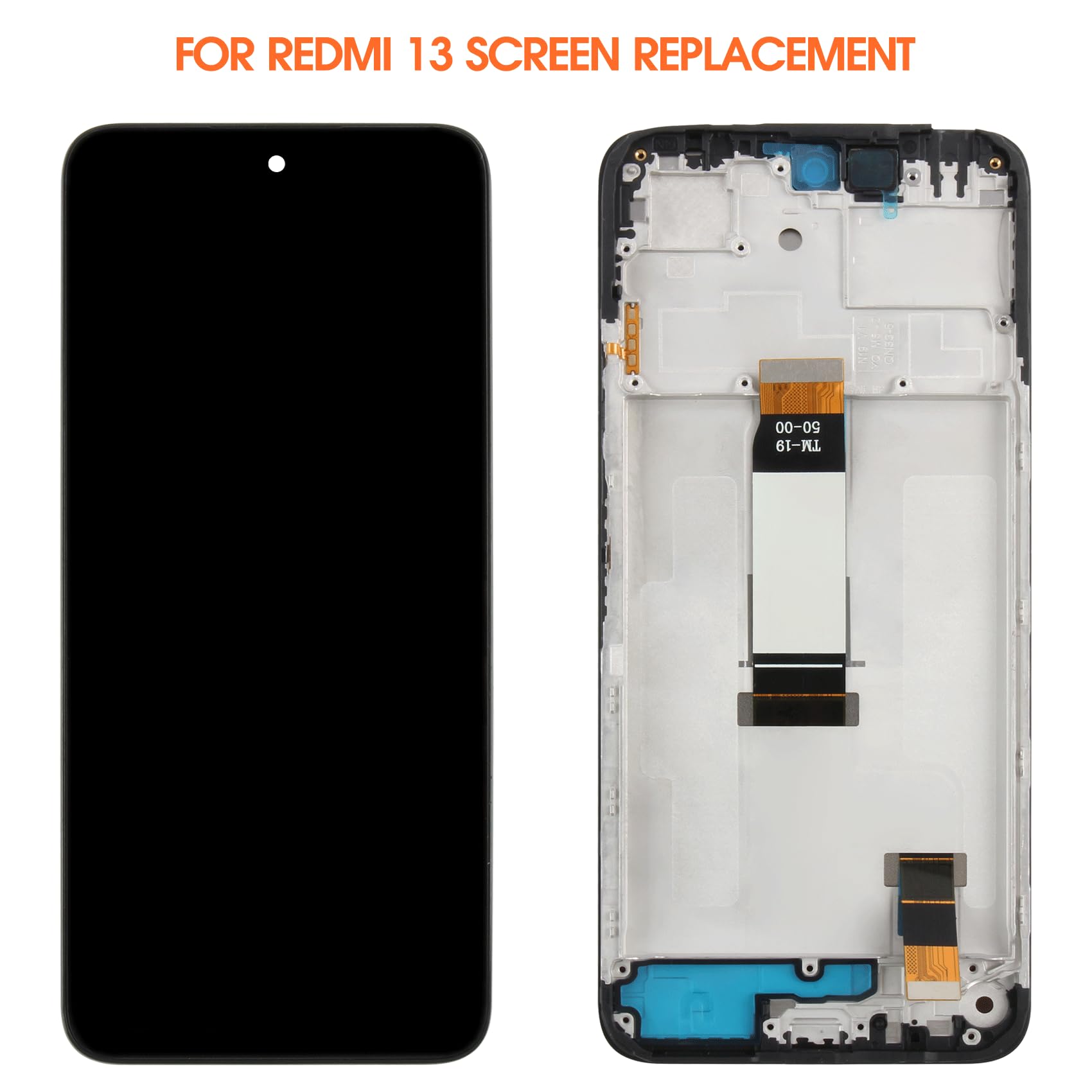 AGCUT - Pantalla LCD para Redmi 13 - Pantalla de repuesto para Xiaomi Redmi 13 4G / 5G 2404ARN45A 24040RN64Y 6,79" pantalla táctil digitalizador panel completo con reparación kit negro con marco