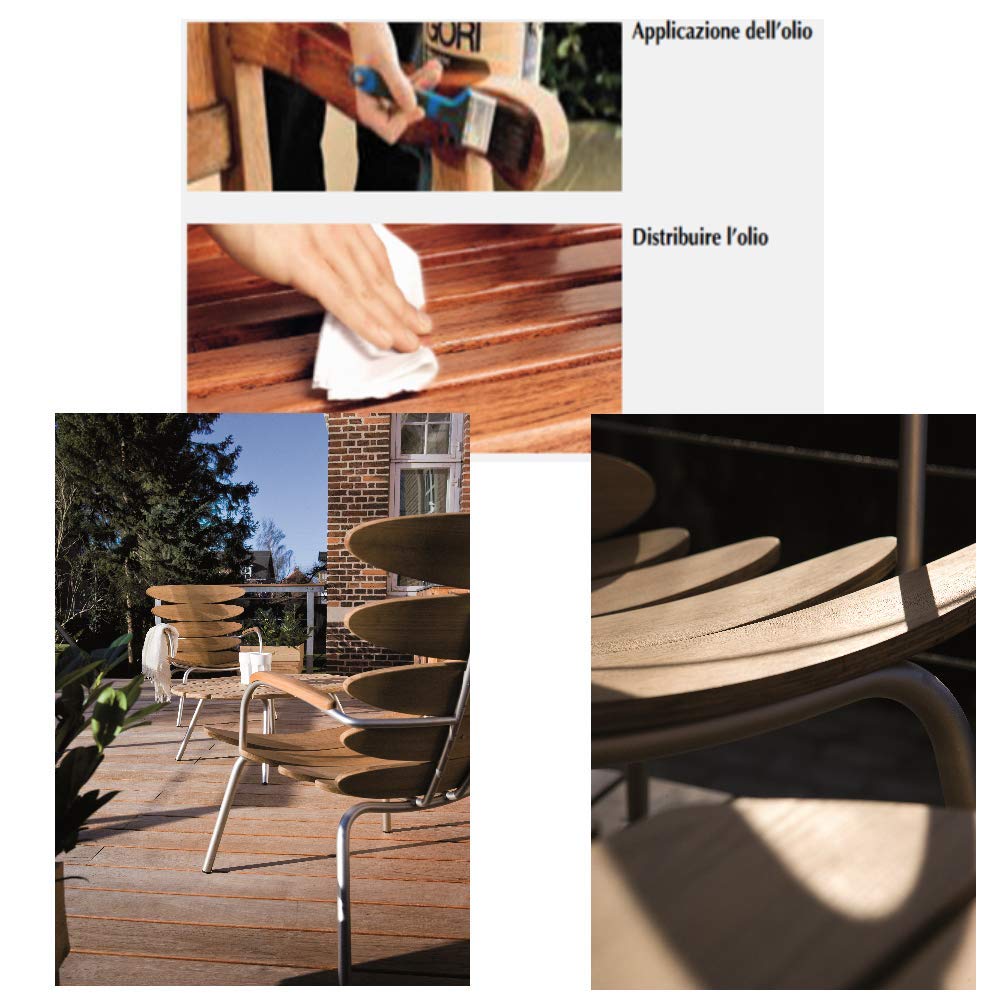 Olio Per Legno Esterno Biofa 3752 - Naturale E Incollore Per Mobili Da Giardino | Protezione Idrorepellente E Antingiallente - Foto 6