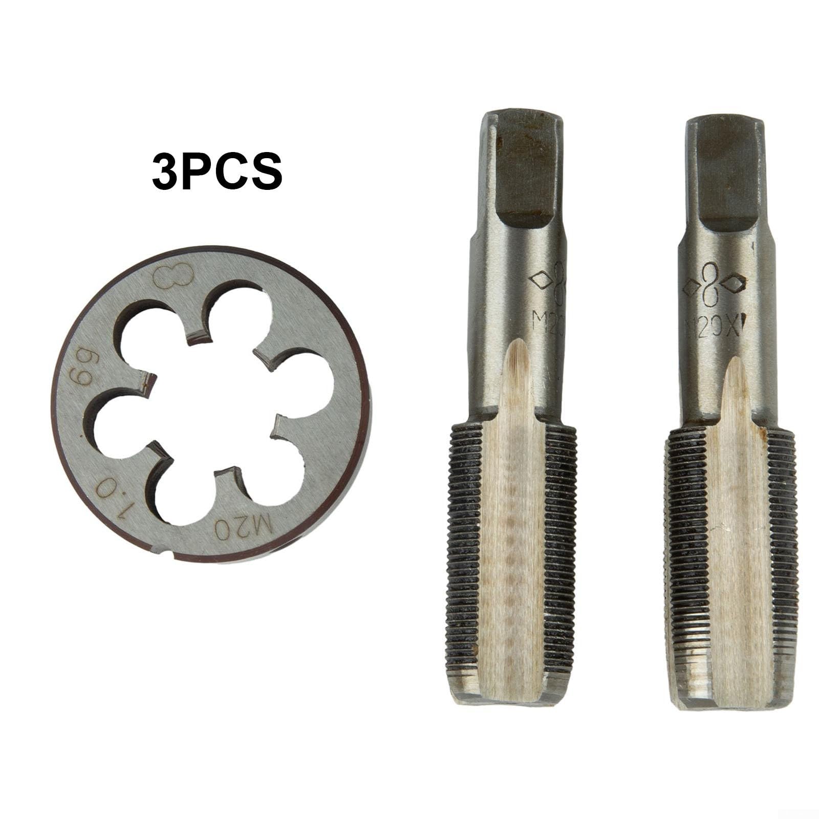 Zestaw gwintowników i narzynek, gwintowniki i narzynki do gwintów okrągłych, stal szybkotnąca M20x1 mm, gwint stożkowy i narzynka M20x1 mm, gwint metryczny prawy