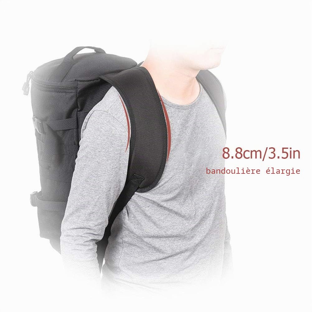 Sac à Dos cylindrique de matériel de pêche Grande capacité Sacs de pêche en Polyester Sac à Dos avec Porte-Canne Sac de pêche