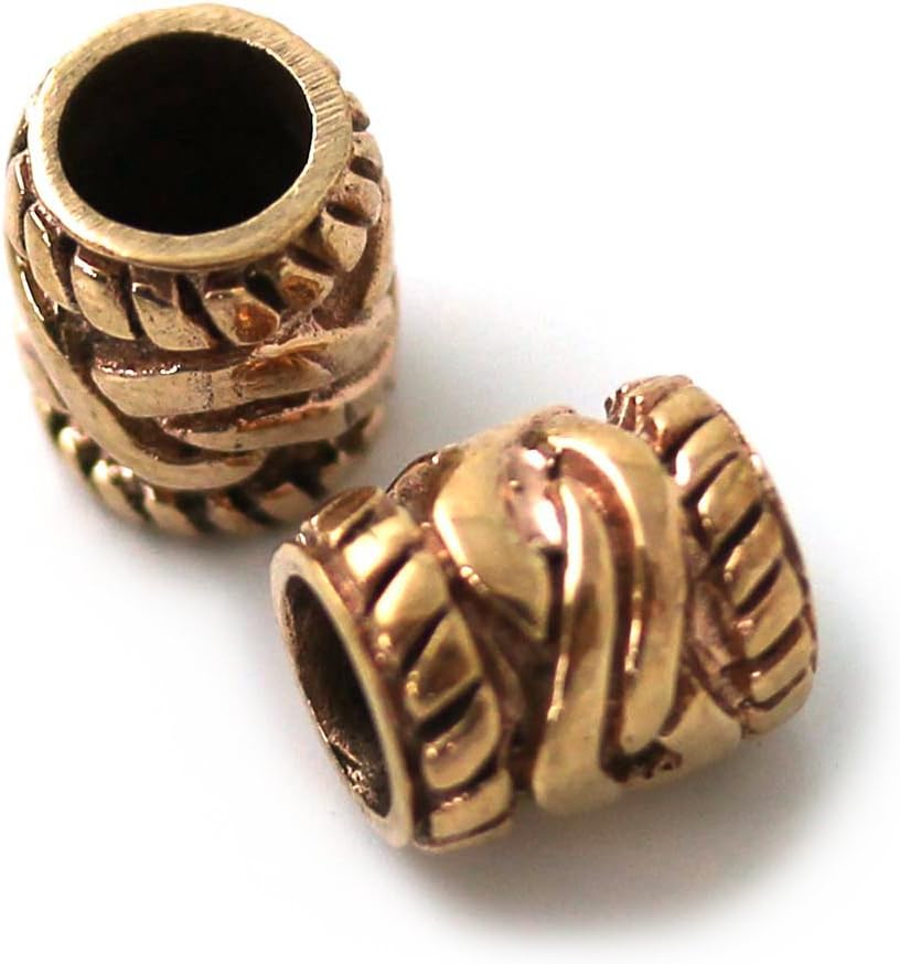 Bronze Norse Nordic Viking Celtic Beard Beads Ring, Dwarven Dreadlock Pirate Medieval Hair Beads, Pagan Jewelry