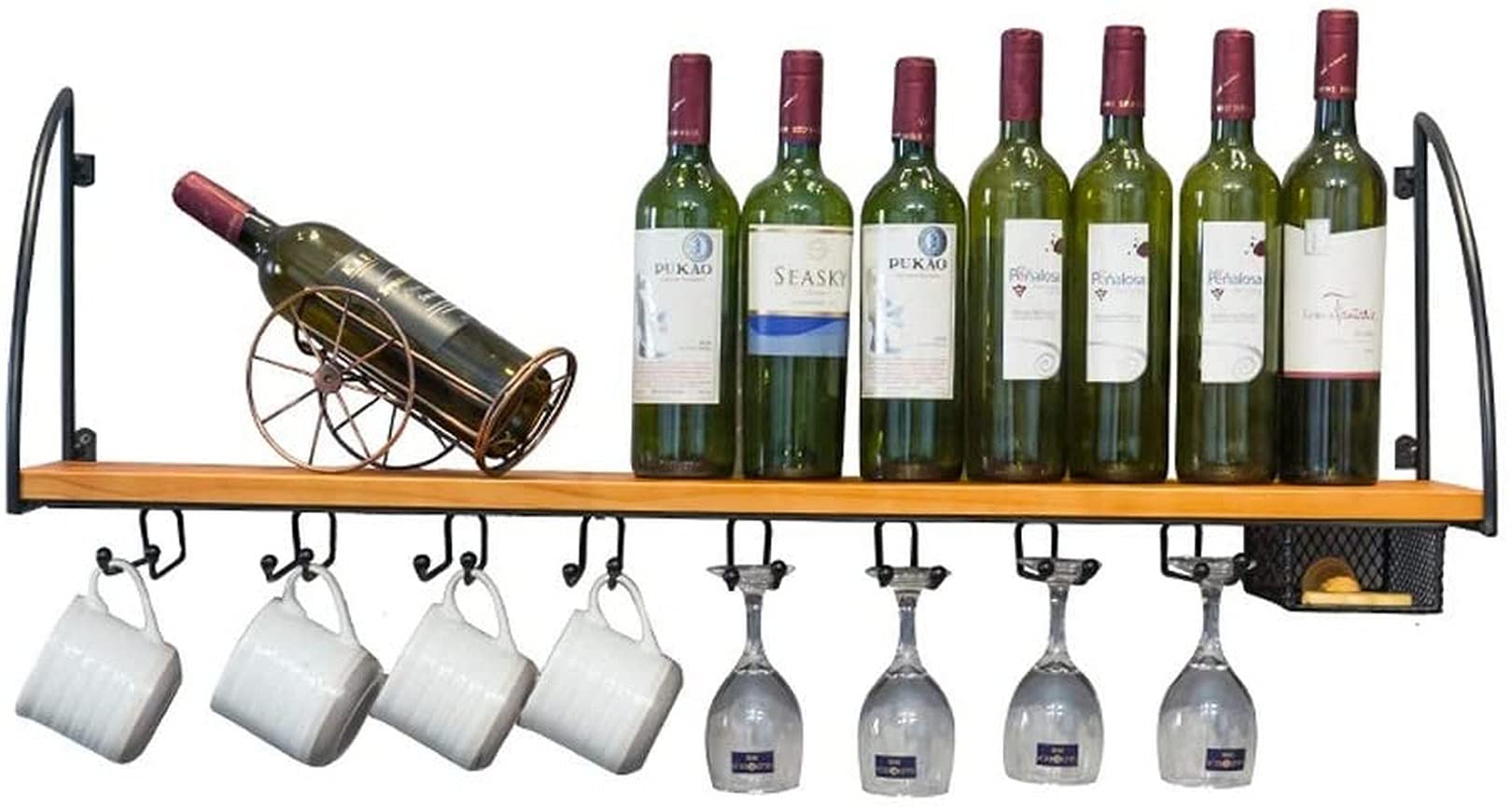 Support à verres à pied et casier à vin mural au design raffiné pour esthète