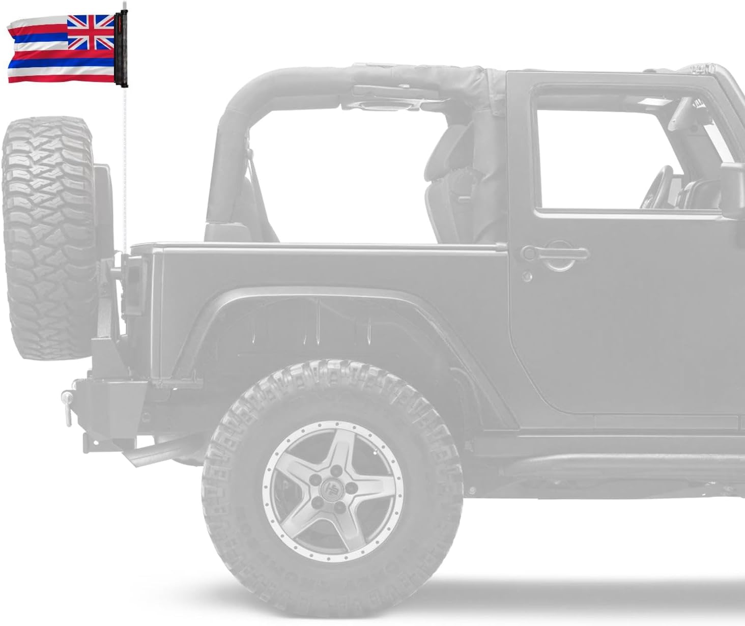 Forever Wave (Don't Tread on Texas) Flag 12x18 – Easy Change Double-Sided Outdoor Polyester Flags for Jeep Wrangler - Exterior Accessories - Zippered Replacement Flag + Jeep Wrangler Small Rollbar Sleeve, Made in USA