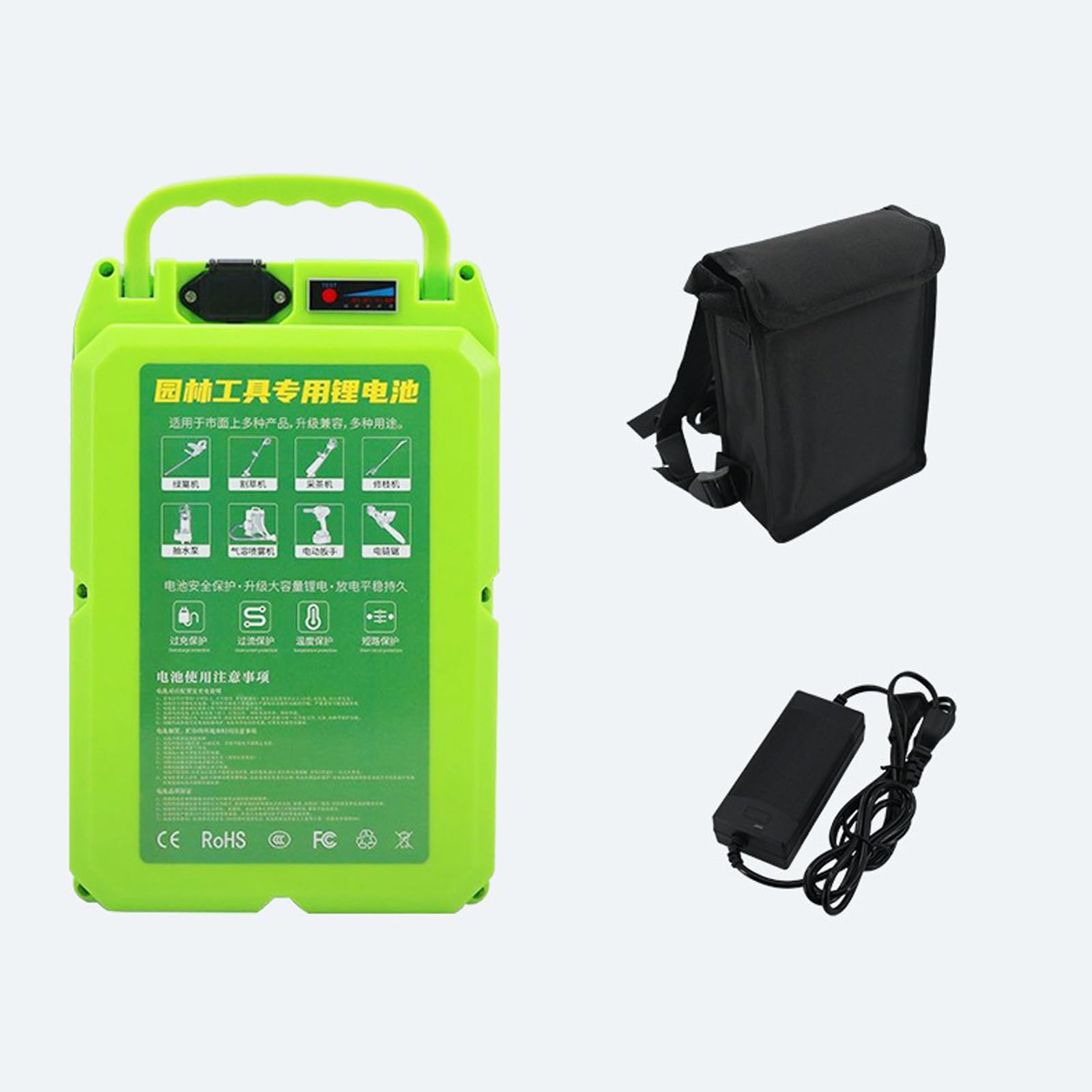 Batería de Litio de 24 V, 36 V y 48 V (12 Ah, 16 Ah, 20 Ah y 30 Ah) para cortacésped eléctrico y recogedor de té. Repuesto de Iones de Litio con Cargador y Bolsa. Herramientas de j