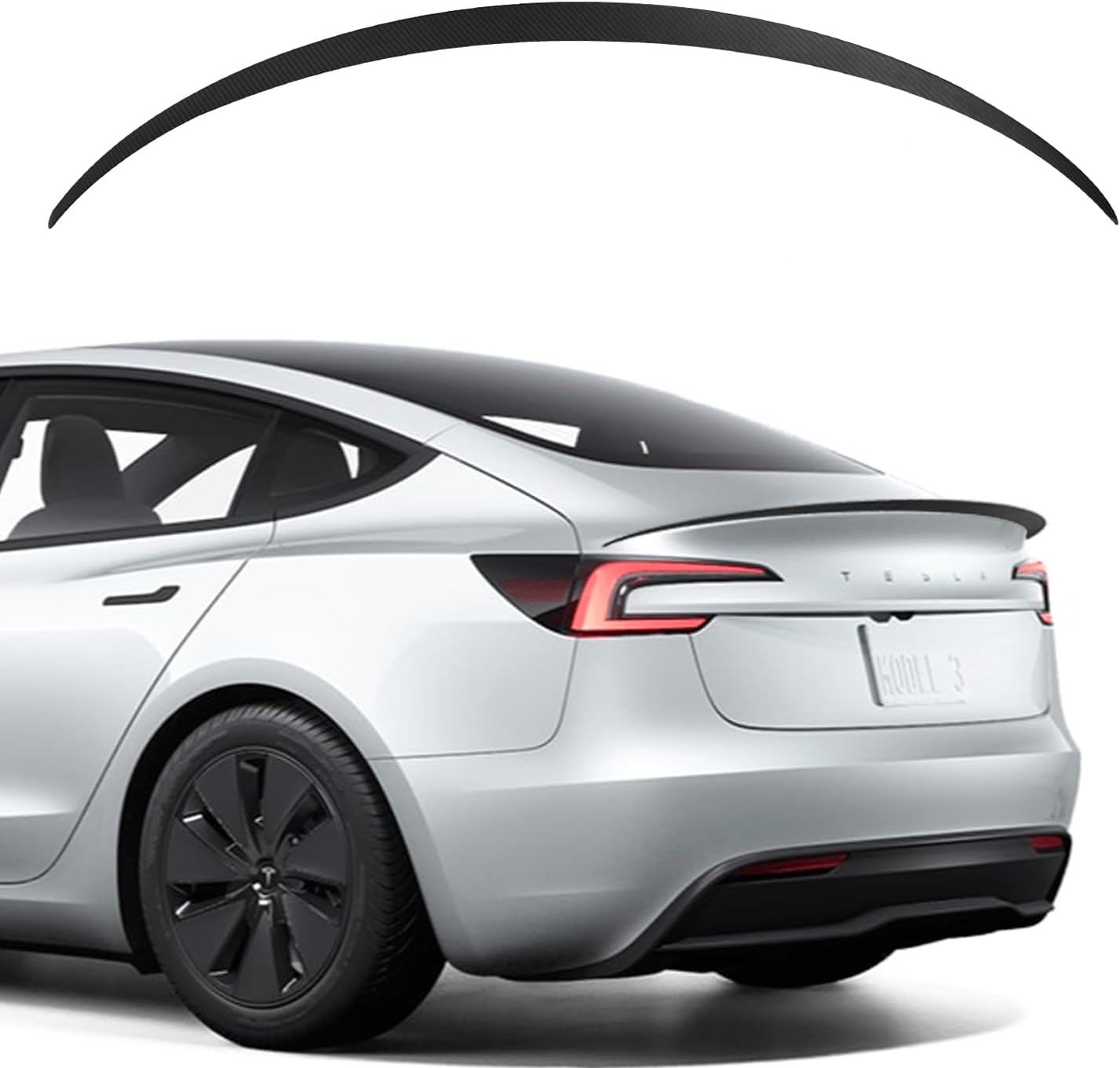 Real Carbon Fiber Spoiler for Tesla Model Y, Performance Model Y Rear Spoiler Wing Trunk Lip for Tesla Model Y 2020-2024 Accessories(Real Carbon Fiber Matte