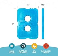 Vista 4 de Healthy Packers Ice Packs for Lunch Boxes & Coolers - Freezer Packs - Original Cool Pack Cooler Accessories for Beach, Camping & Fishing Slim &