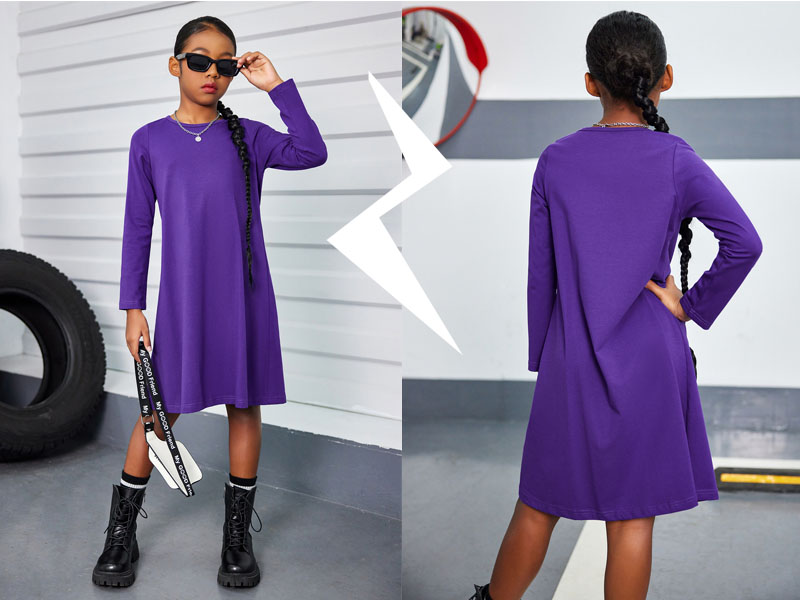 purple long sleeve t shirt dress Rat & Boa Nilah Shirt Dress Purple L