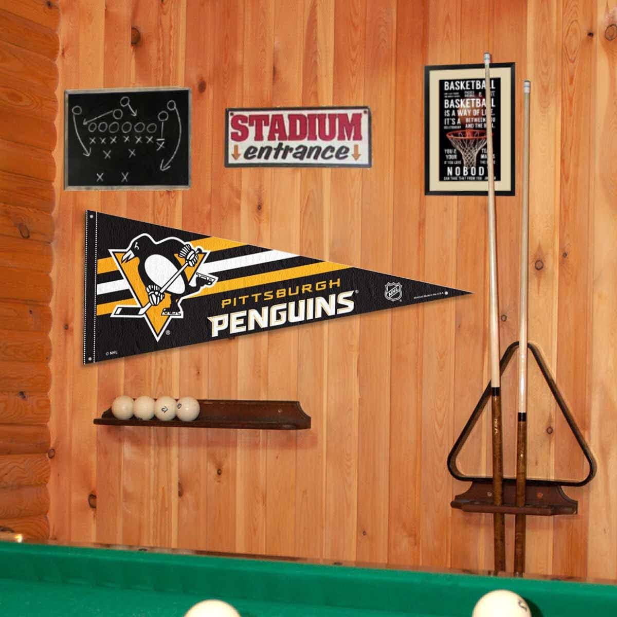 Pittsburgh Penguins Pennant Flag and Wall Tack Pads Mounts - Image 4