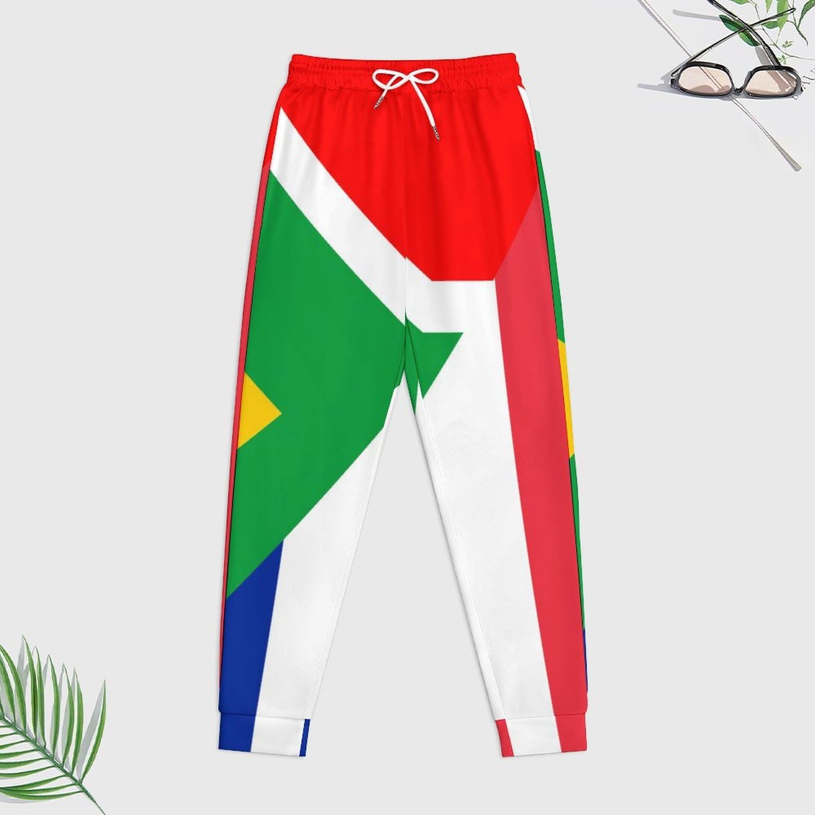 Conjunto de chándal de manga larga con capucha y pantalones deportivos de la bandera de Francia y Sudáfrica para hombre, conjunto de chándal de moda