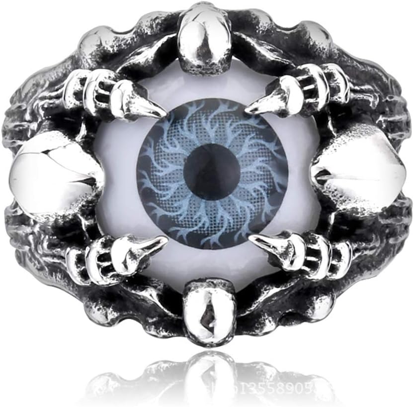 Men's Fashion Jewelry Stainless Steel Rings, Punk Demon Evil Eye Skull Ring for Men - Image 2