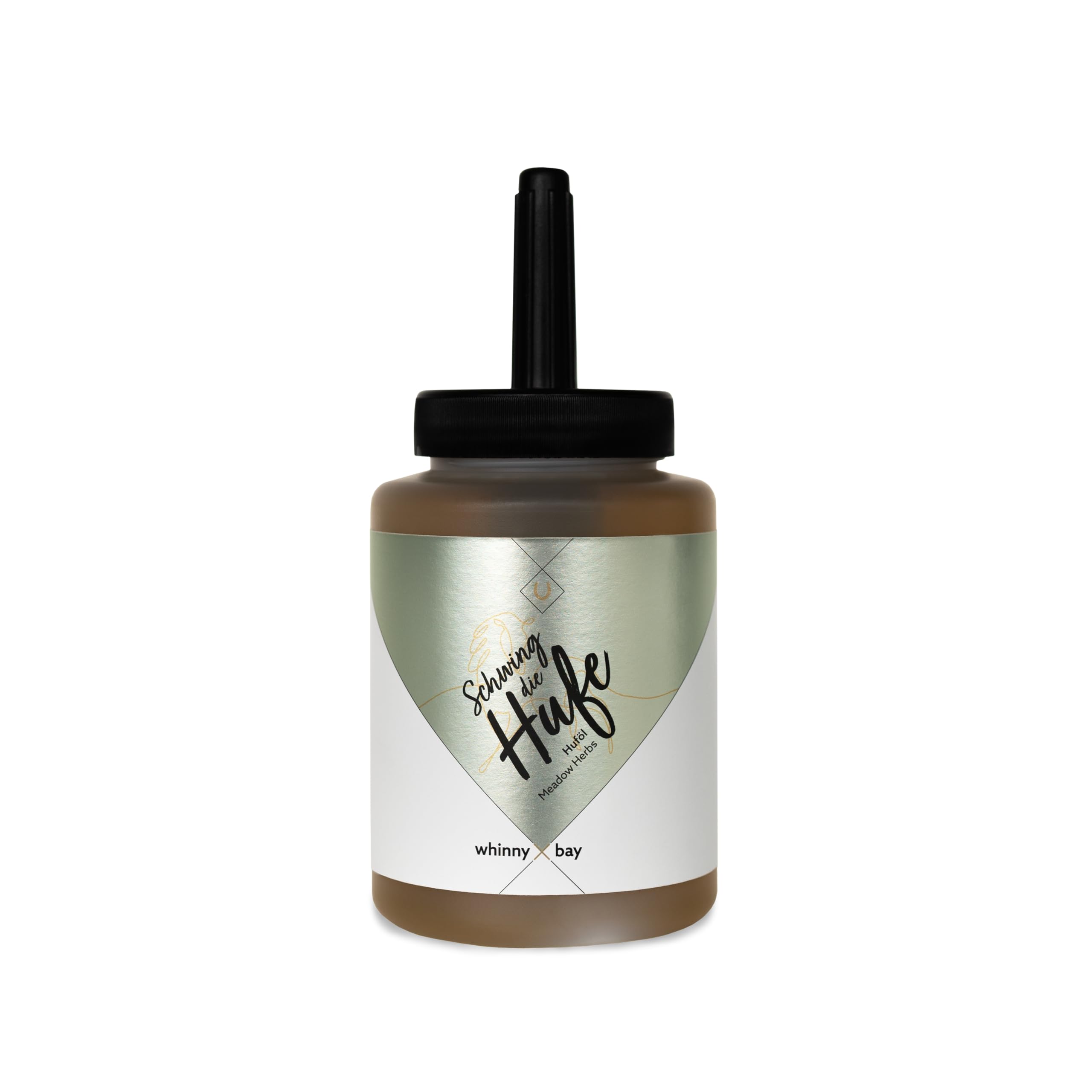 Huföl Schwing die Hufe – natürliches Huföl mit Pinsel und Kräuterduft | Hufpflege zur Stärkung, Feuchtigkeitsversorgung & Schutz, 450ml