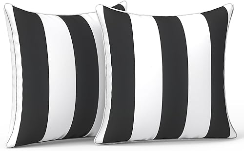 LVTXIII - Juego de 2 cojines decorativos e impermeables para patio, 16 x 16 pulgadas, resistentes a la decoloración, para exteriores, esponjosos,