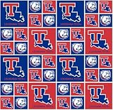 Louisiana Tech University Bulldogs Fabric – Officially Licensed Louisiana Tech University Cotton Quilting Fabric by Sykel Enterprises, Precut Yardage for Sewing & Crafts Geometric Block