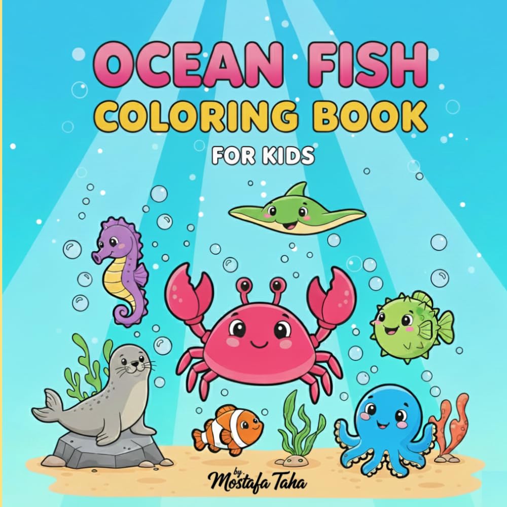 Ocean Fish Coloring Book for Kids: Fun and Easy Sea Life Coloring Pages for Children Ages 2–7