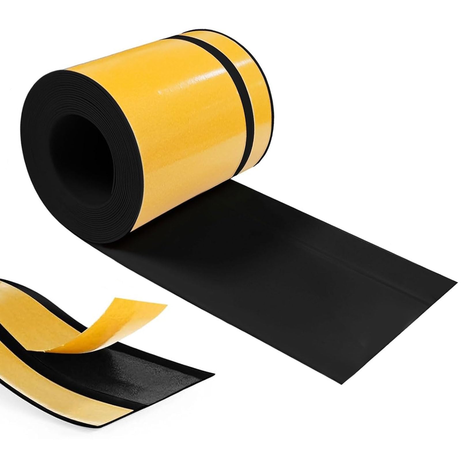 Battiscopa, Facile Installazione Adesivo Autoadesivo 70 mm x 20 mm x 18 m, Battiscopa in pvc per Cucina Bagno Garage, Nero