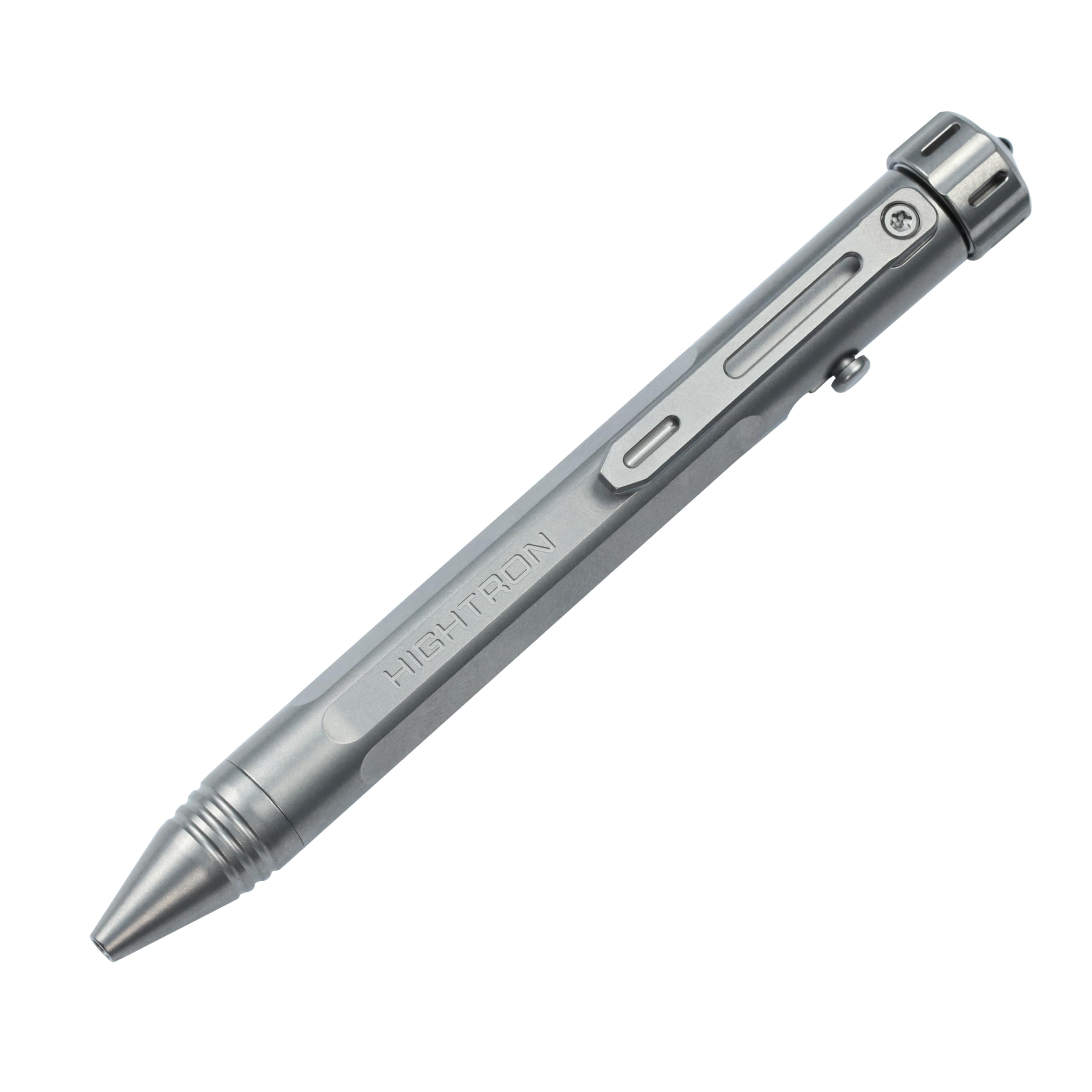 Hightron Vortron Titan Kugelschreiber, Sandgestrahlt Metallstift mit Anti-Rutsch-Griff und Taschenclip, für Büro, Outdoor und Reisen