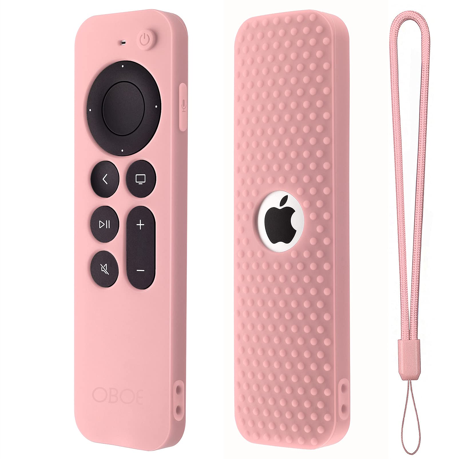 Dealfreez Protective Full Wrap Silicone Case Compatible with New Siri Apple TV 4k 2nd Generation Remote Skin-Friendly Shock Proof Anti-Slip Washable Protective Cover Sleeve (C-Pink)